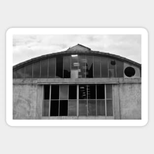 Derelict Industrial Building b&w Sticker